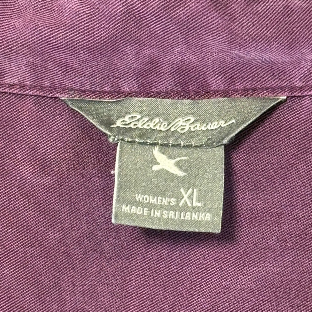 Eddie Bauer Women's Size X-Large Tencel Purple Button Up Casual‎ Comfort Layers - Picture 4 of 5